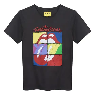 children's t-shirt THE ROLLING STONES - SQUARE TONGUE - Charcoal - AMPLIFIED