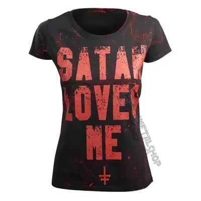 t-shirt hardcore women's - SATAN LOVES ME - AMENOMEN