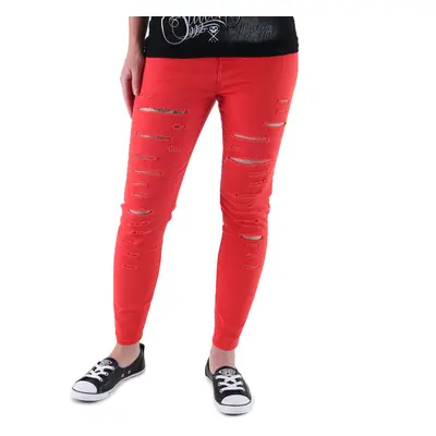 pants women VANS - High Rise Back Zipper Flame - Scarlet