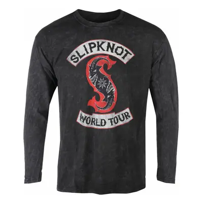 men's long-sleeved t-shirt Slipknot - Patched Up - Black Dip-Dye - ROCK OFF