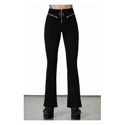 women's trousers KILLSTAR - Crypteria Zipper Bell - Black