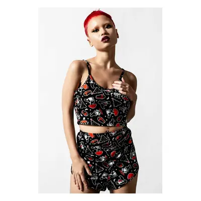 Women's tank top (pajama) KILLSTAR - Gnomies Cropped Cami - Black