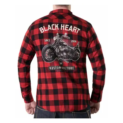 men's shirt BLACK HEART - MOTORCYCLE - RED