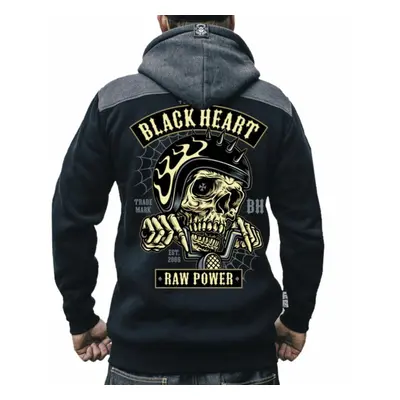 men's sweatshirt BLACK HEART - RAW POWER - BLACK