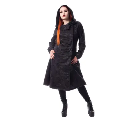 women's coat POIZEN INDUSTRIES - ETERNAL ROSE - BLACK