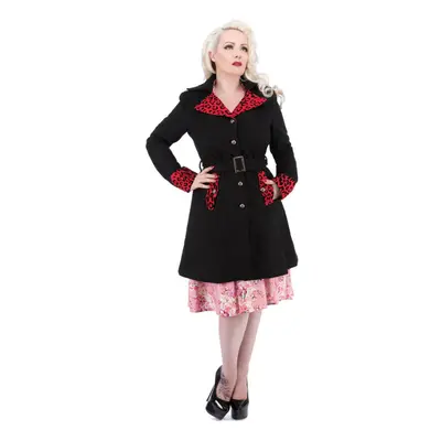 coat women's spring/autumn HEARTS AND ROSES - Black Red Flocking