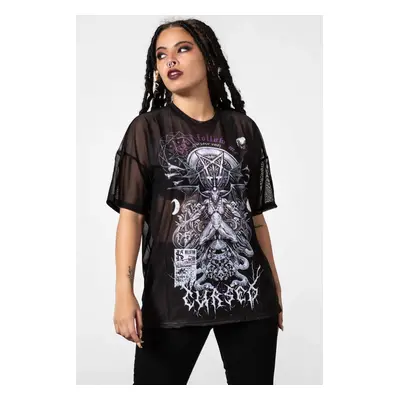 Women's t-shirt KILLSTAR - Cursed Mesh Boyfriend - BLACK