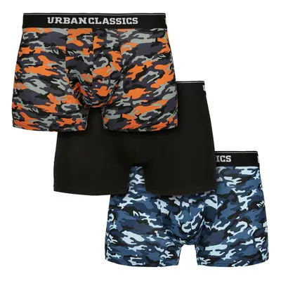 boxer shorts men URBAN CLASSICS - 3-Pack - blue camo / orange