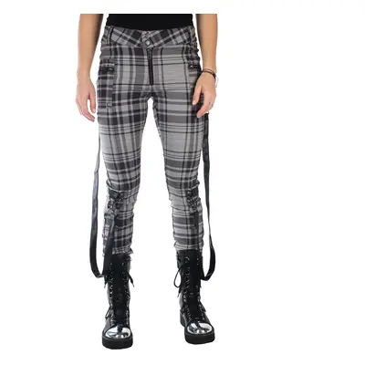 women's Pants KILLSTAR - Office Riot - Grey Tartan