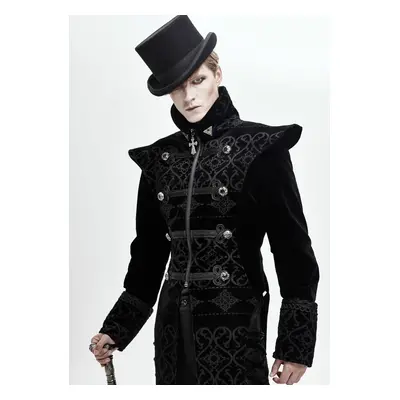 men's coat DEVIL FASHION - Bodom Gothic Floral Velvet Coat With Slit