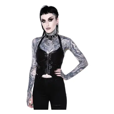 Women's top (corset) KILLSTAR - Cadaver Zip Top - BLACK