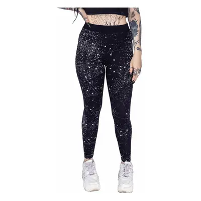 women's trousers (leggings) CHEMICAL BLACK - MOON PHASE - BLACK / WHITE