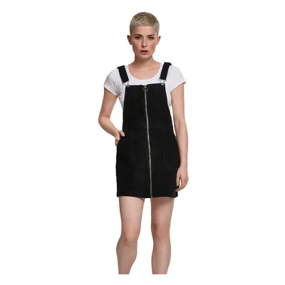 Women's dress URBAN CLASSICS - Corduroy Dungaree - black