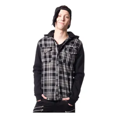 hoodie men's - QUINN JACKET MENS GREY CHECK - VIXXSIN