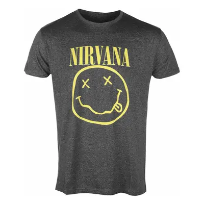 men's t-shirt Nirvana - Yellow Happy Face Flower Sniffin' BRINDLE - ROCK OFF