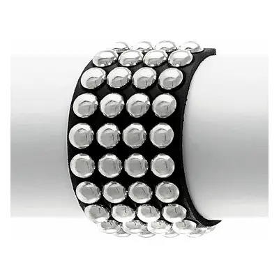 Bracelet BLACK SNAKE ROUND RIVETS ROWS