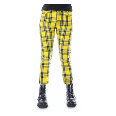 Women's trousers CHEMICAL BLACK - XYLIA - YEL LOW TARTAN