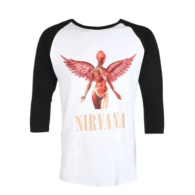 Men's t-shirt with 3/4 sleeve Nirvana - Triangle In Utero - ROCK OFF