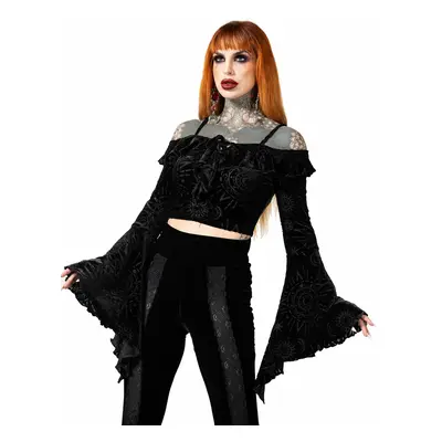 women's t-shirt with long sleeves (top) KILLSTAR - Hellmina - Black