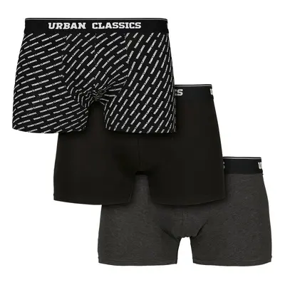 boxer shorts men URBAN CLASSICS - 3-Pack - branding AOP / blac