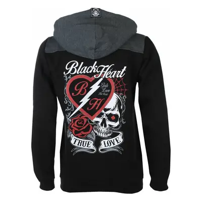 women's hoodie BLACK HEART - DRAIN - BLACK