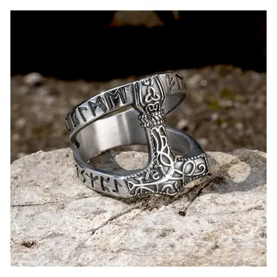 Norse ring Runes Thor's Hammer