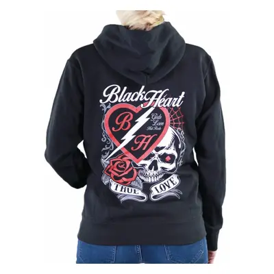 women's hoodie BLACK HEART - DRAIN - BLACK