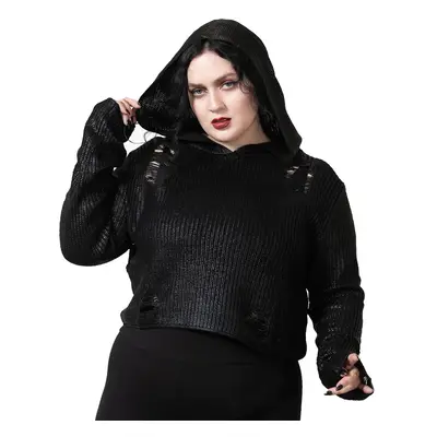 women's sweater KILLSTAR - High Moon Foil Knit Crop - Pewter