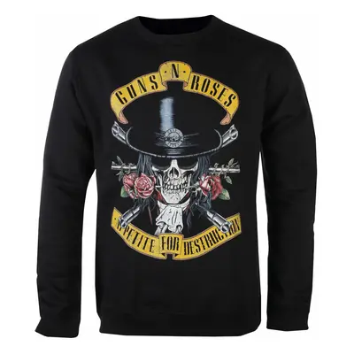 men's sweatshirt Guns N' Roses - TOP HAT SKULL - WASHED OUT BLACK - AMPLIFIED