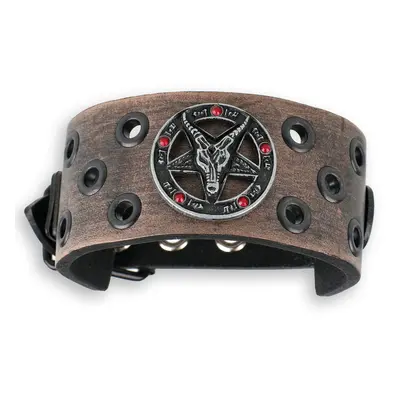 Bracelet Baphomet - brown - crystal red