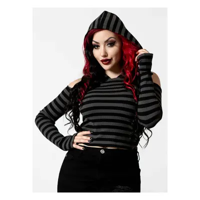 Women's long sleeved t-shirt KILLSTAR - Cause Of Death Knit - Black / Ash