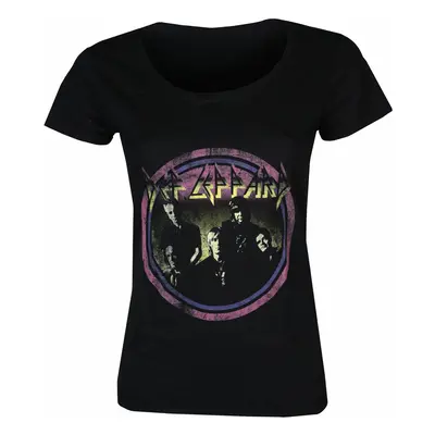 women's t-shirt Def Leppard - Vtge Circle - BLACK - ROCK OFF