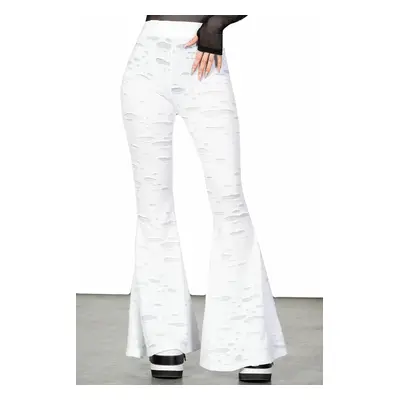 women's trousers KILLSTAR - Biter Flares - White