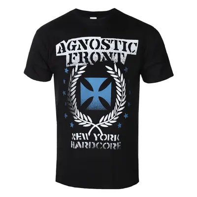 t-shirt metal men's Agnostic Front - BLUE IRON CROSS - PLASTIC HEAD