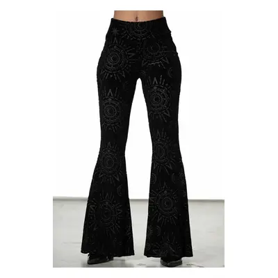 women's trousers KILLSTAR - Evil Eye Burnout Bell - Black