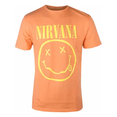 men's t-shirt Nirvana - Yellow Happy Face - ORANGE - ROCK OFF