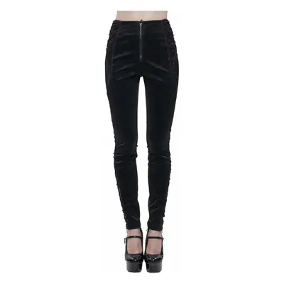 women's trousers DEVIL FASHION - Erosion Gothic Pants With Mesh Panels