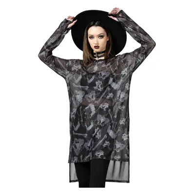 unisex t-shirt long sleeve KILLSTAR - Ossuary - Black