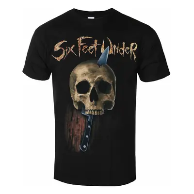 men's t-shirt SIX FEET UNDER - KNIFE SKULL - BLACK - PLASTIC HEAD