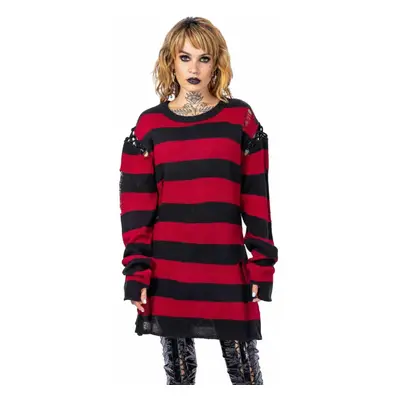 women's sweater HEARTLESS - ARCADIA - BLACK / RED