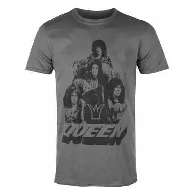 men's t-shirt Queen - 70s Photo - Charcoal - ROCK OFF