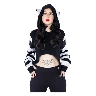 women's Sweater CUPCAKE CULT - CUTE KITTY - BLACK/WHITE