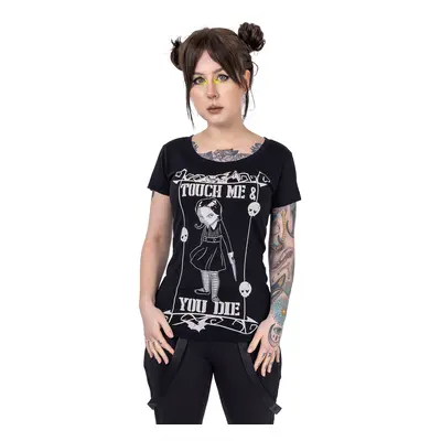 women's t-shirt HEARTLESS - TOUCH ME YOU DIE - BLACK