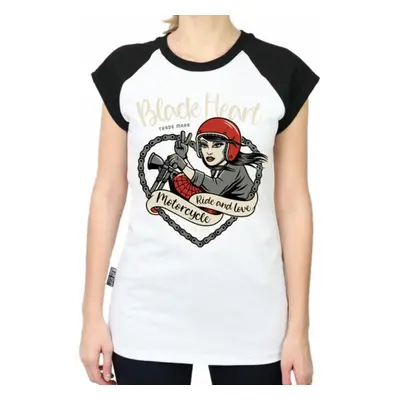 Women's t-shirt BLACK HEART - BIKE - WHITE