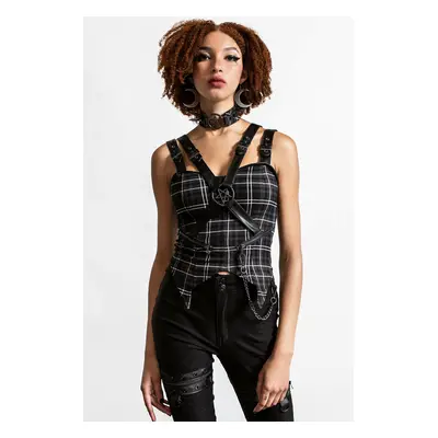 women's tank top KILLSTAR - Jaded Strap - Ash Tartan