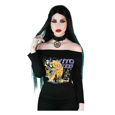 women's t-shirt long sleeve (top) KILLSTAR - Witch Queen Bardot - Black