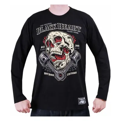 men's long-sleeved t-shirt BLACK HEART - FLAME PISTON - BLACK