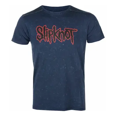 men's t-shirt Slipknot - Logo Snow Wash NAVY - ROCK OFF