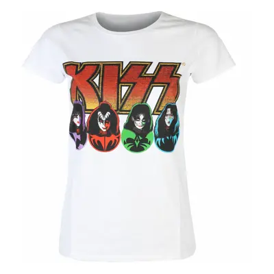 Kiss - Logo, Faces & Icons - WHITE - ROCK OFF women's T-shirt