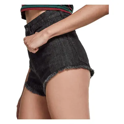 Women's shorts URBAN CLASSICS - Denim Hotpants - black washed